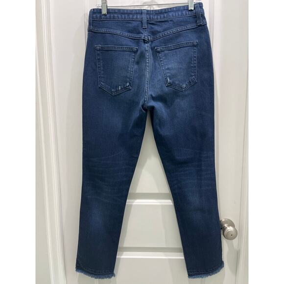 AMO Revolve Babe in Eclipse Ankle Cropped High Rise Dark Wash Jeans Sz 29 - Picture 7 of 7